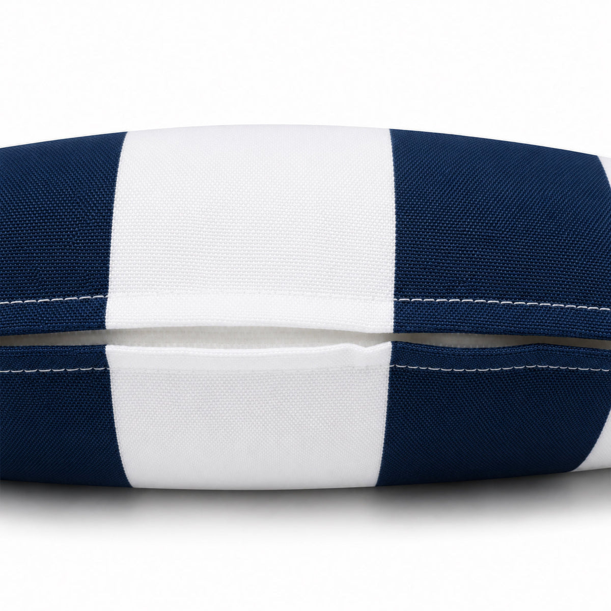 4 Pack Outdoor Lumbar Pillow Covers - Navy Blue/White Striped