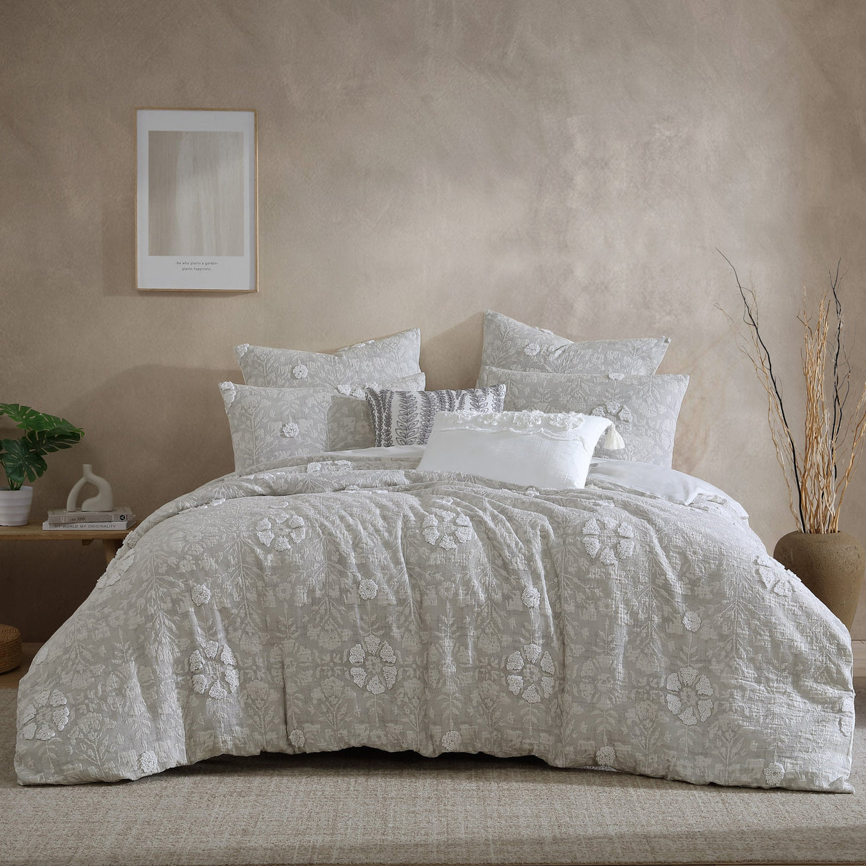 Tacey 5 Pc Textured Woven Jacquard Comforter Set