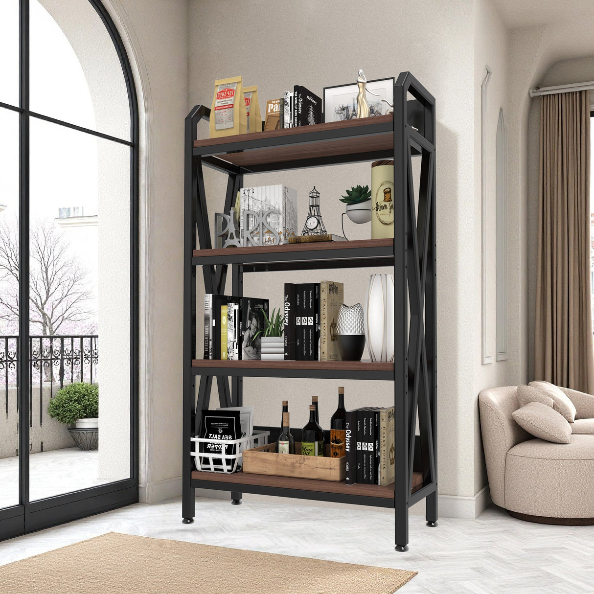 56.30'' Bakers Rack with 4-Level Storage Shelves