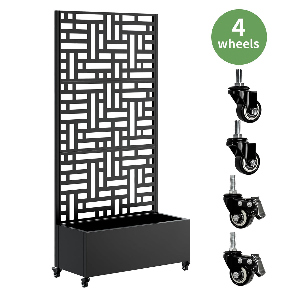 Metal Planter Box with Trellis, 73" x 35" x 16" Raised Garden Bed