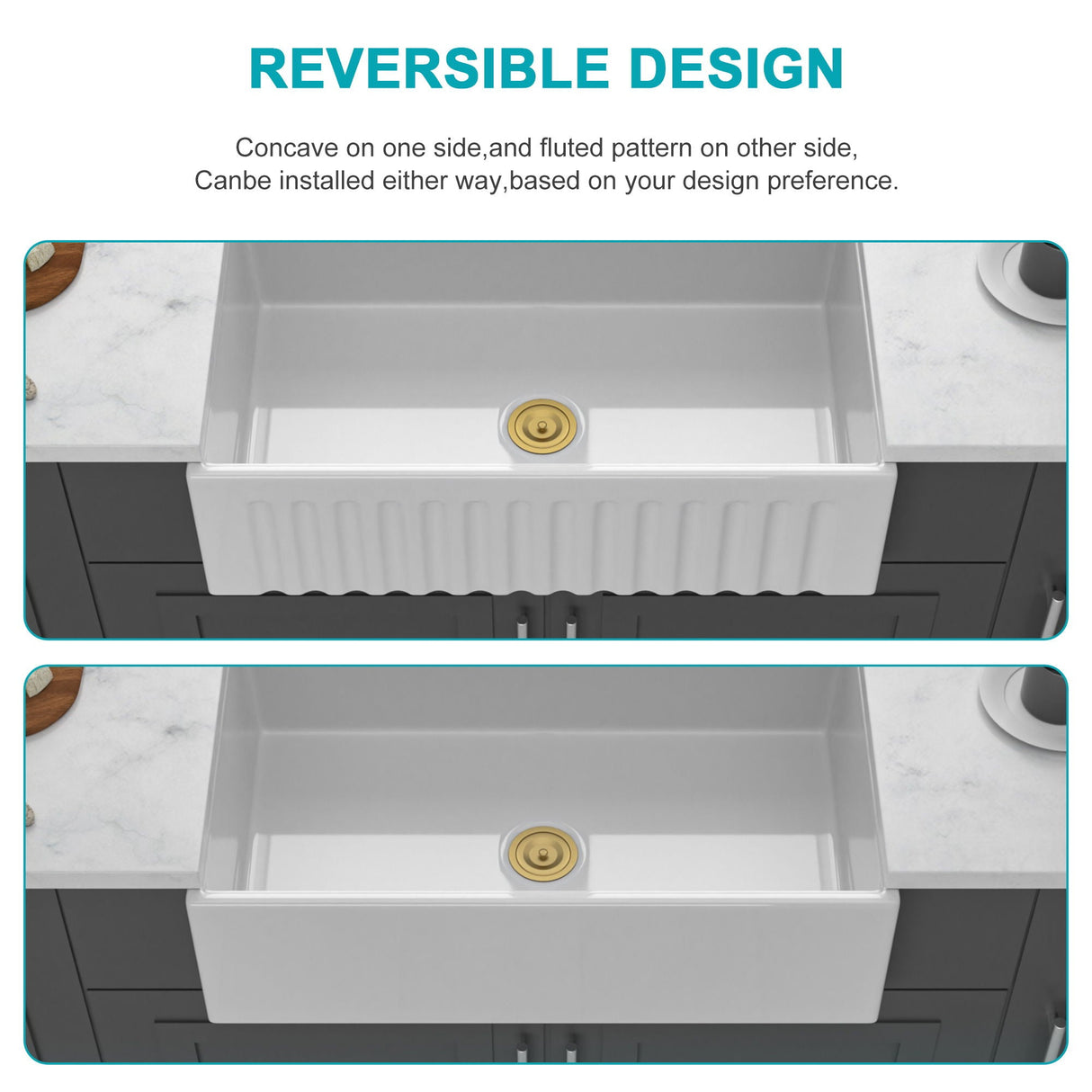 Workstation, Single Bowl Apron Front Kitchen Sink - White
