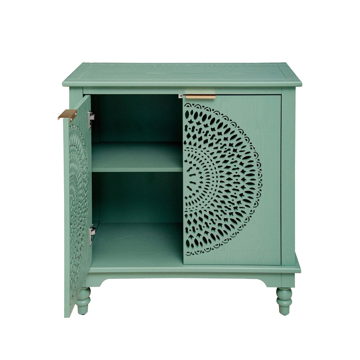 Modern Hollow-Carved 2-Door Accent Cabinet Sideboard Buffet