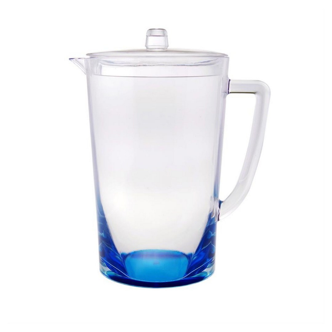 2.75-Quarts-Water-Pitcher-with-Lid,-Oval-Halo-Design-Unbreakable-Plastic-Pitcher,-Drink-Pitcher,-Juice-Pitcher-with-Spout-BPA-Free-