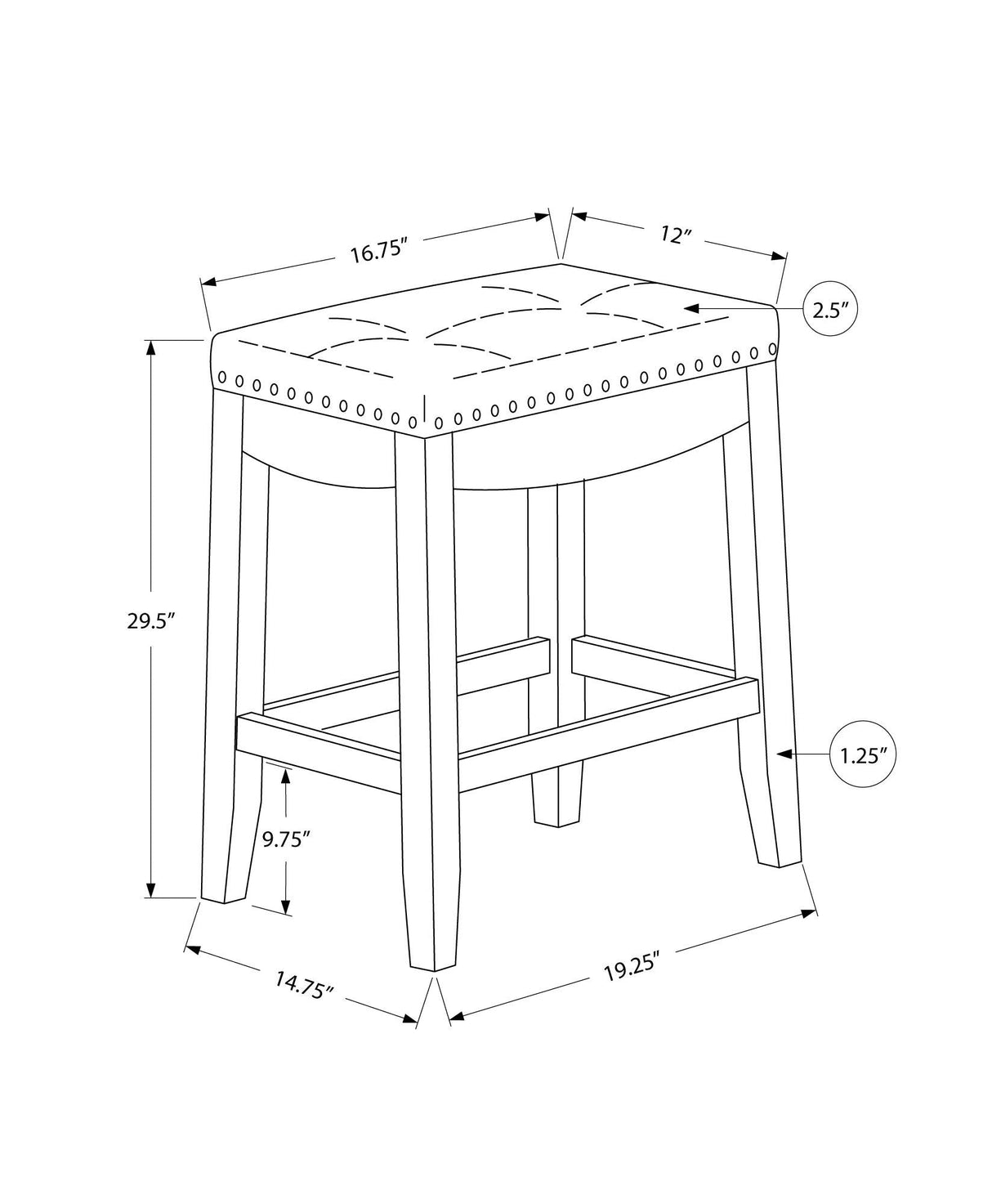 Comfortable Bar Stool, Bar Height, Saddle Seat, Transitional (Set of 2)