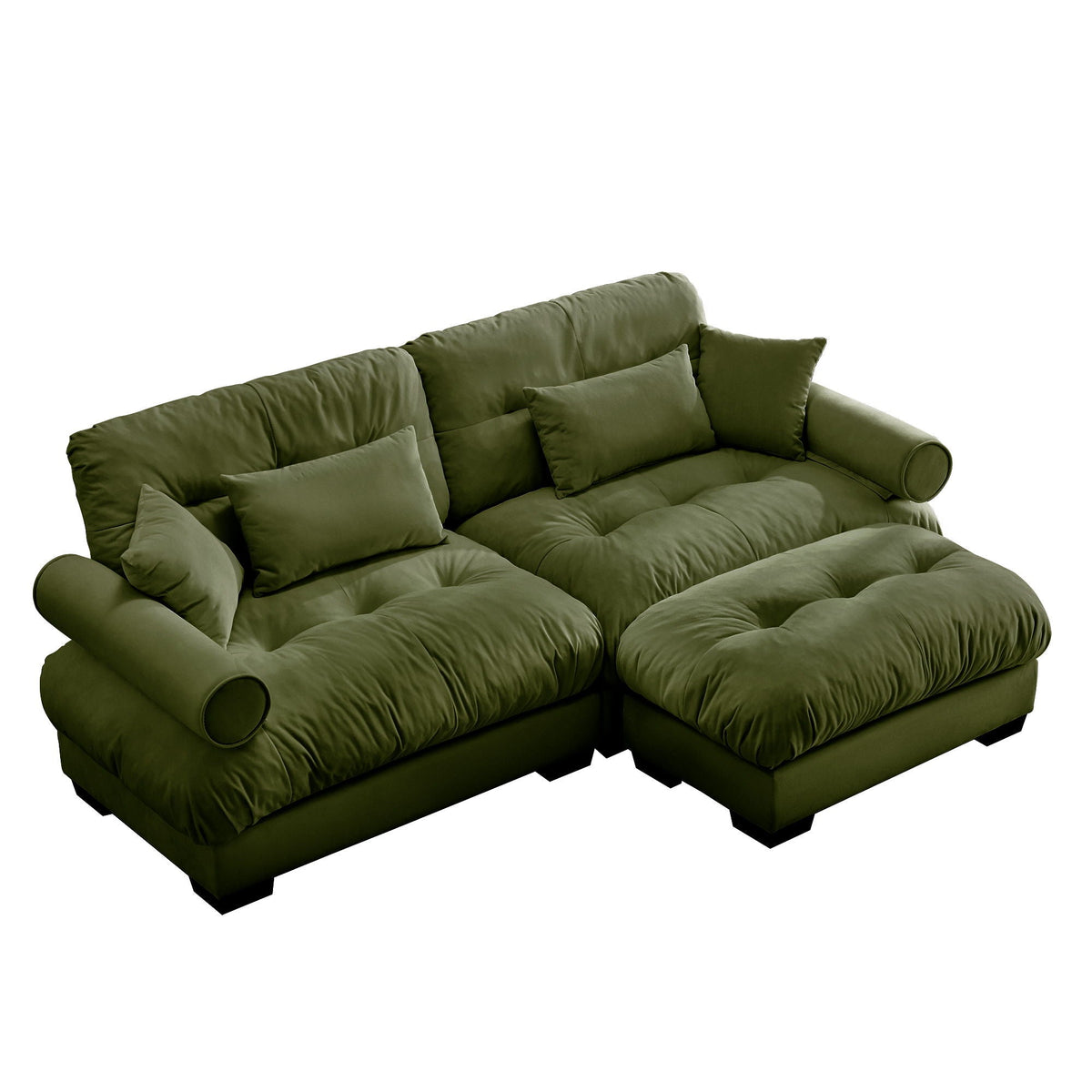 Oversized Modular Sectional Sofa with Movable Ottoman - Fabric, Multiple Colors