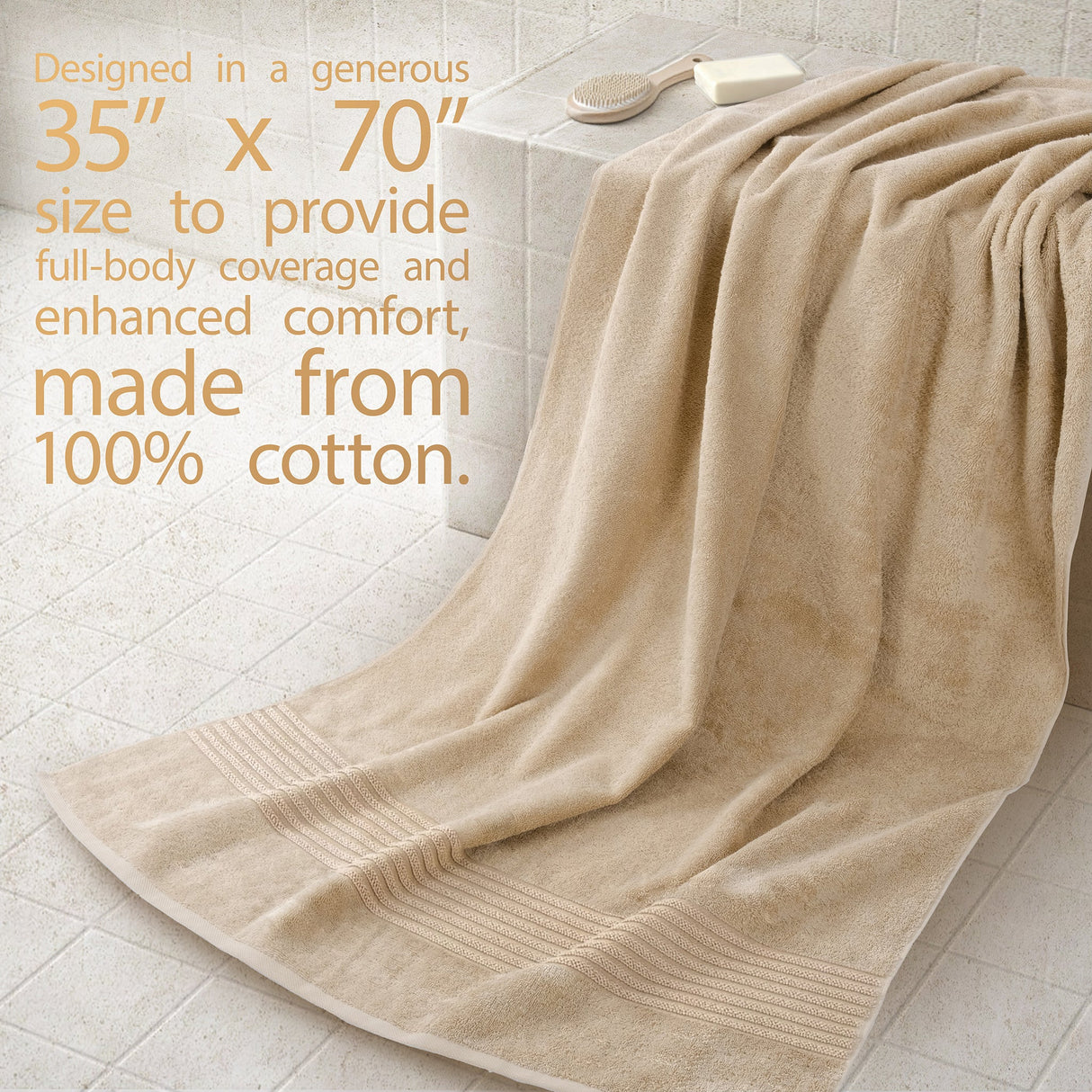 American Soft Linen Bekos 35x70 Inch Jumbo Bath Sheet Set of 2 – Extra Large 100% Cotton Turkish Bath Towels