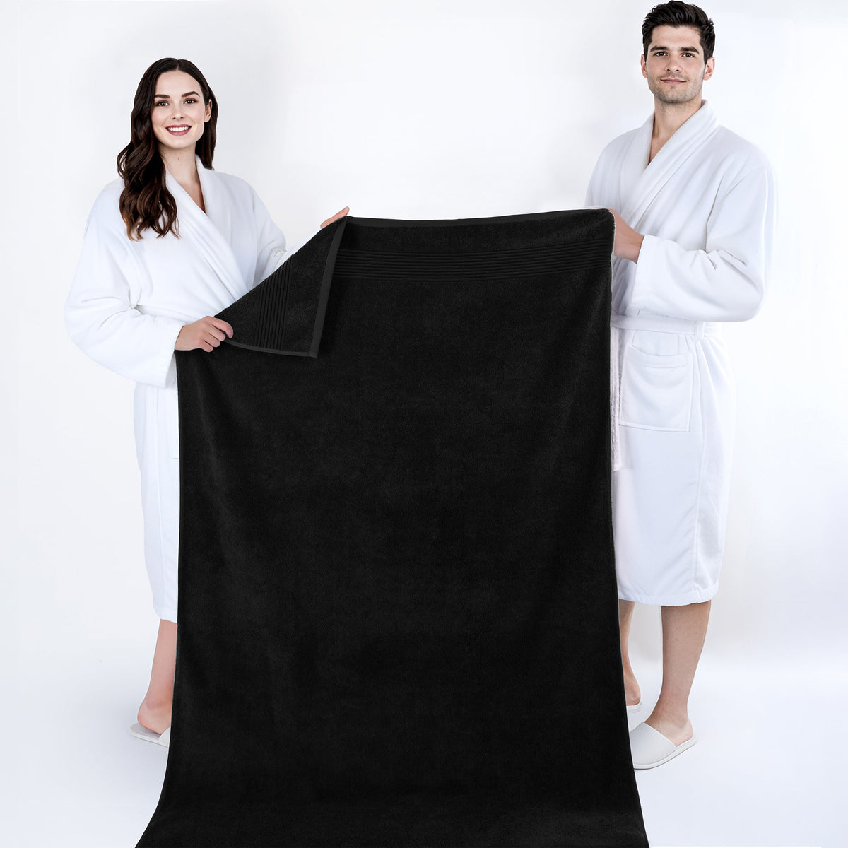 American Soft Linen Bekos 35x70 Inch Jumbo Bath Sheet Set of 2 – Extra Large 100% Cotton Turkish Bath Towels