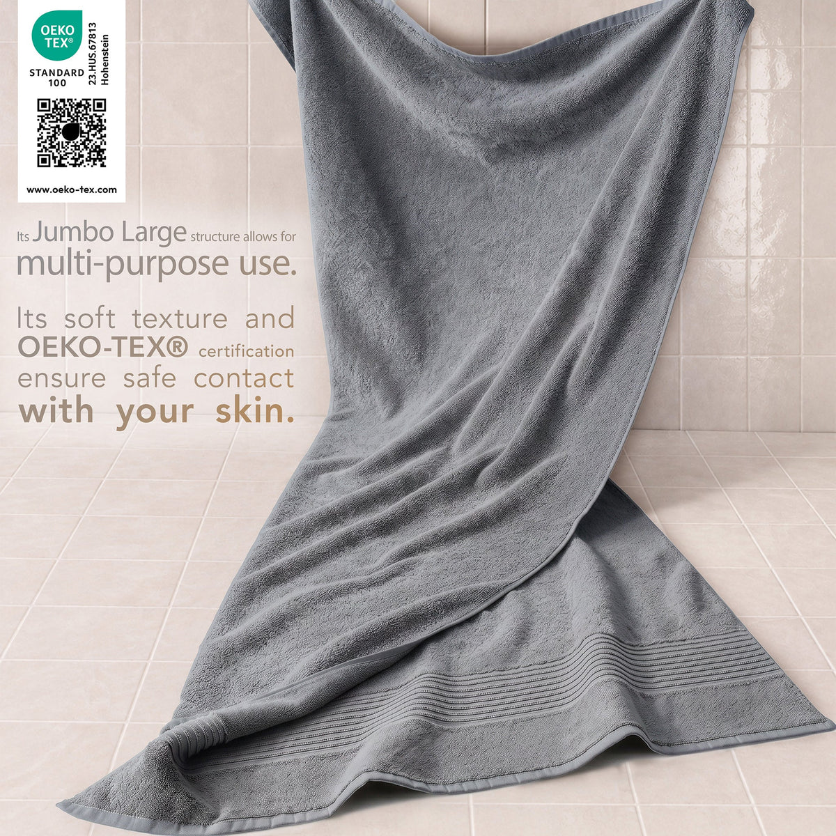 American Soft Linen Bekos 35x70 Inch Jumbo Bath Sheet Set of 2 – Extra Large 100% Cotton Turkish Bath Towels