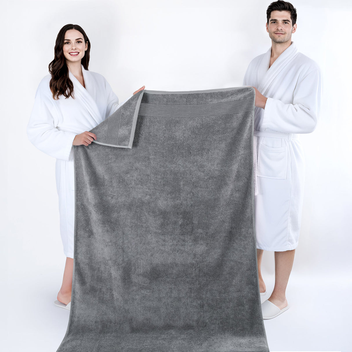American Soft Linen Bekos 35x70 Inch Jumbo Bath Sheet Set of 2 – Extra Large 100% Cotton Turkish Bath Towels