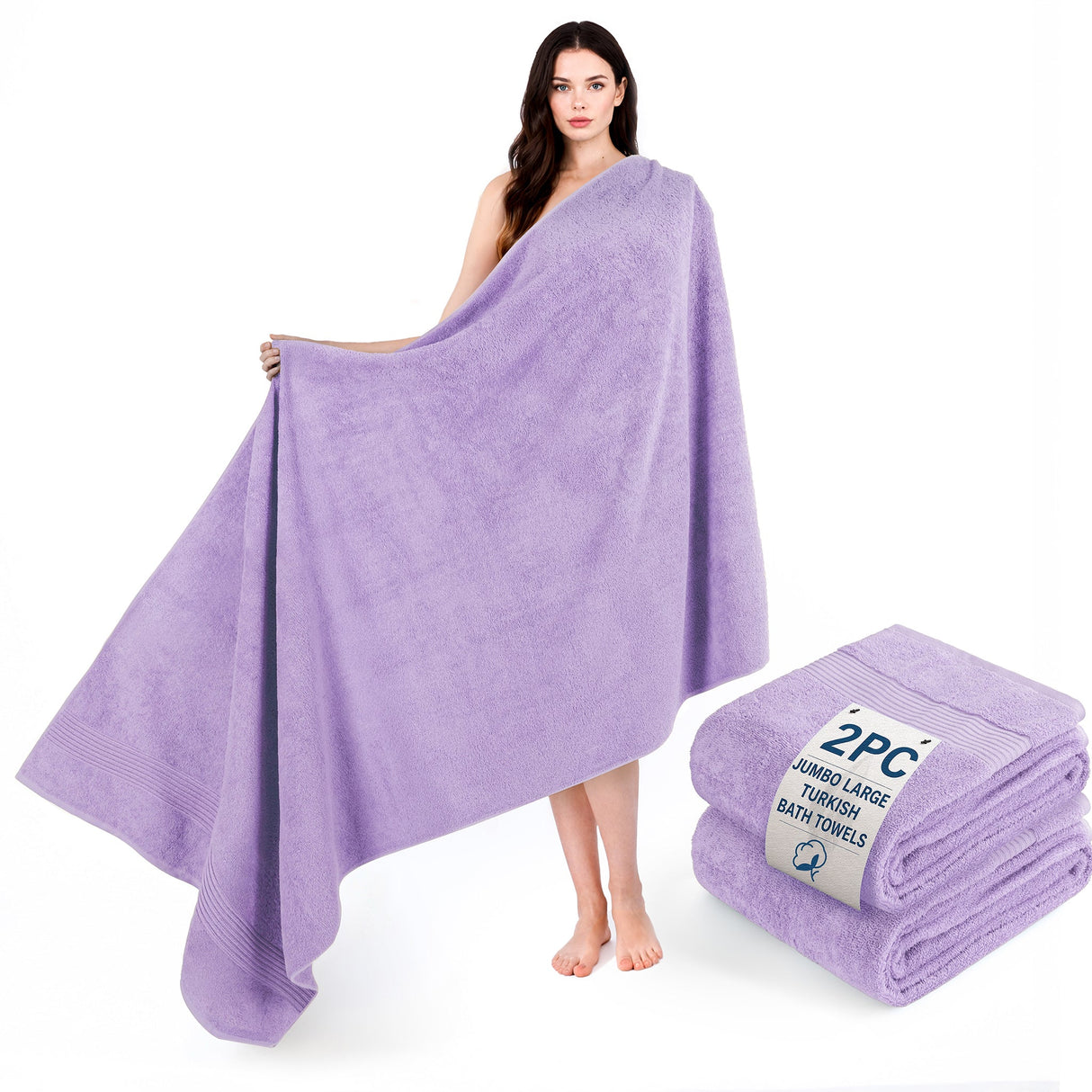American Soft Linen Bekos 35x70 Inch Jumbo Bath Sheet Set of 2 – Extra Large 100% Cotton Turkish Bath Towels