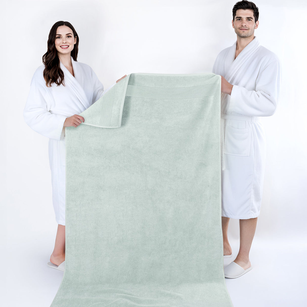 American Soft Linen Bekos 35x70 Inch Jumbo Bath Sheet Set of 2 – Extra Large 100% Cotton Turkish Bath Towels