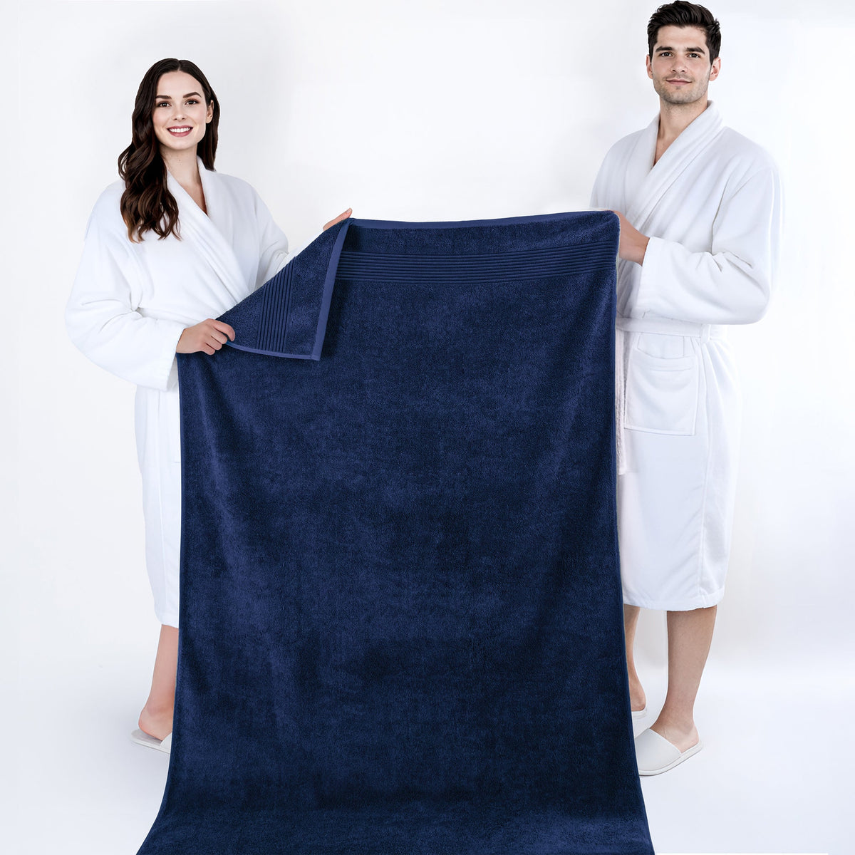 American Soft Linen Bekos 35x70 Inch Jumbo Bath Sheet Set of 2 – Extra Large 100% Cotton Turkish Bath Towels