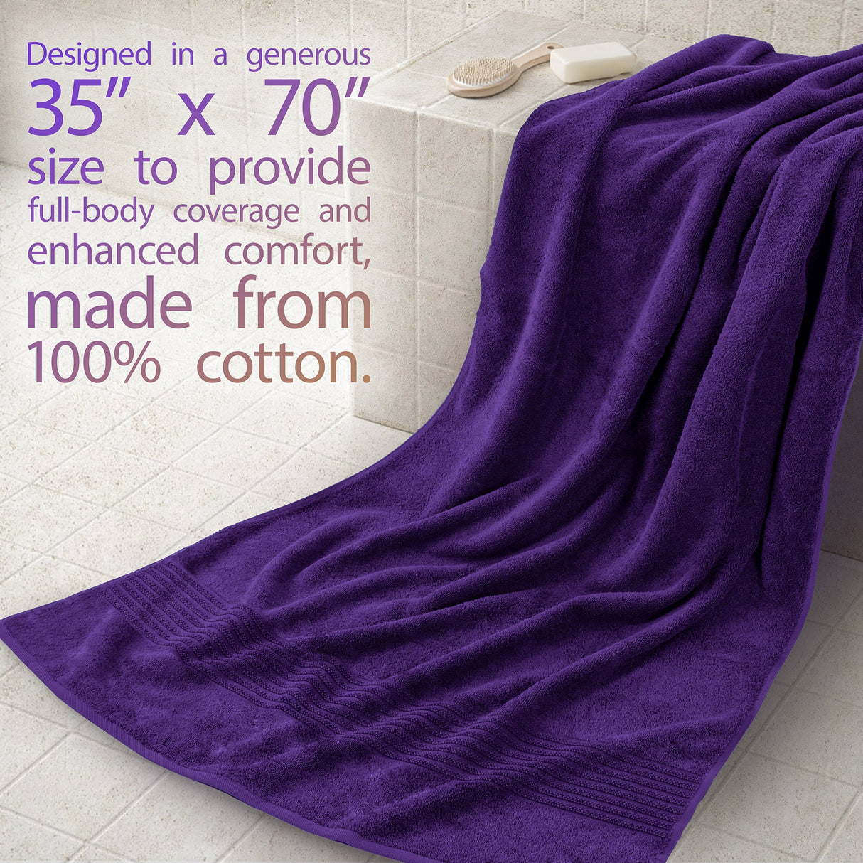 American Soft Linen Bekos 35x70 Inch Jumbo Bath Sheet Set of 2 – Extra Large 100% Cotton Turkish Bath Towels