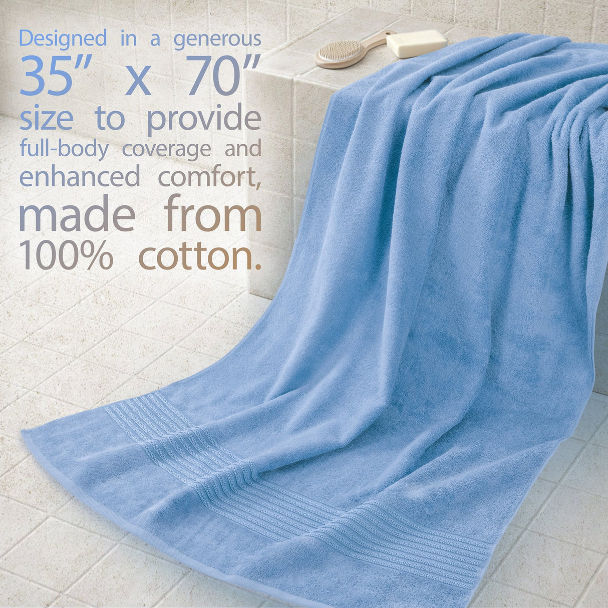 American Soft Linen Bekos 35x70 Inch Jumbo Bath Sheet Set of 2 – Extra Large 100% Cotton Turkish Bath Towels