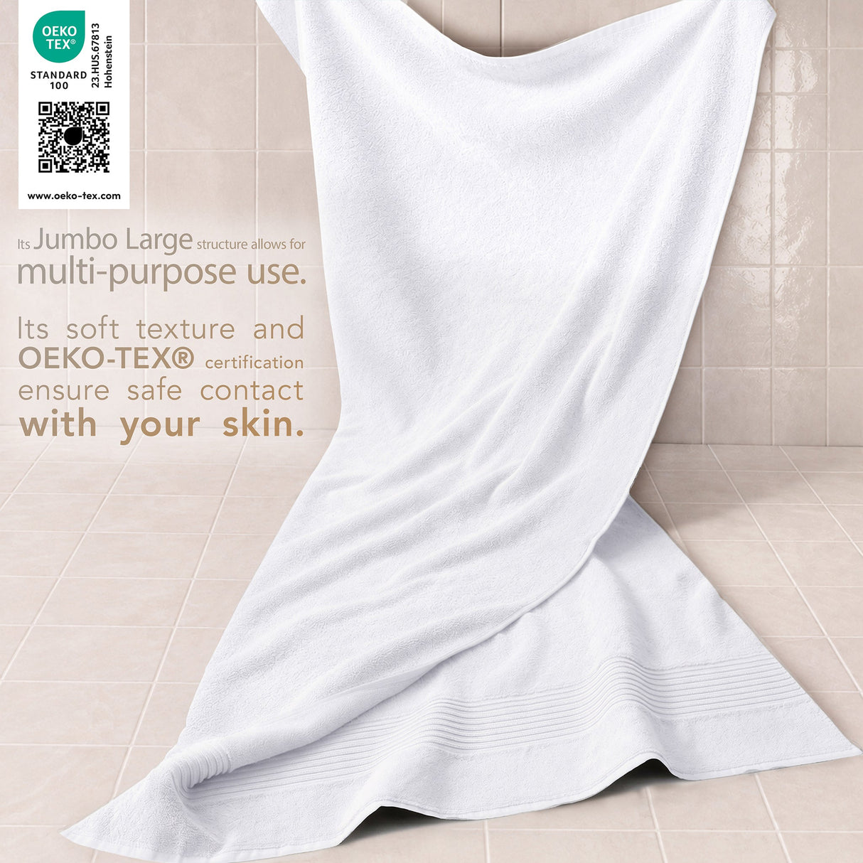 American Soft Linen Bekos 35x70 Inch Jumbo Bath Sheet Set of 2 – Extra Large 100% Cotton Turkish Bath Towels