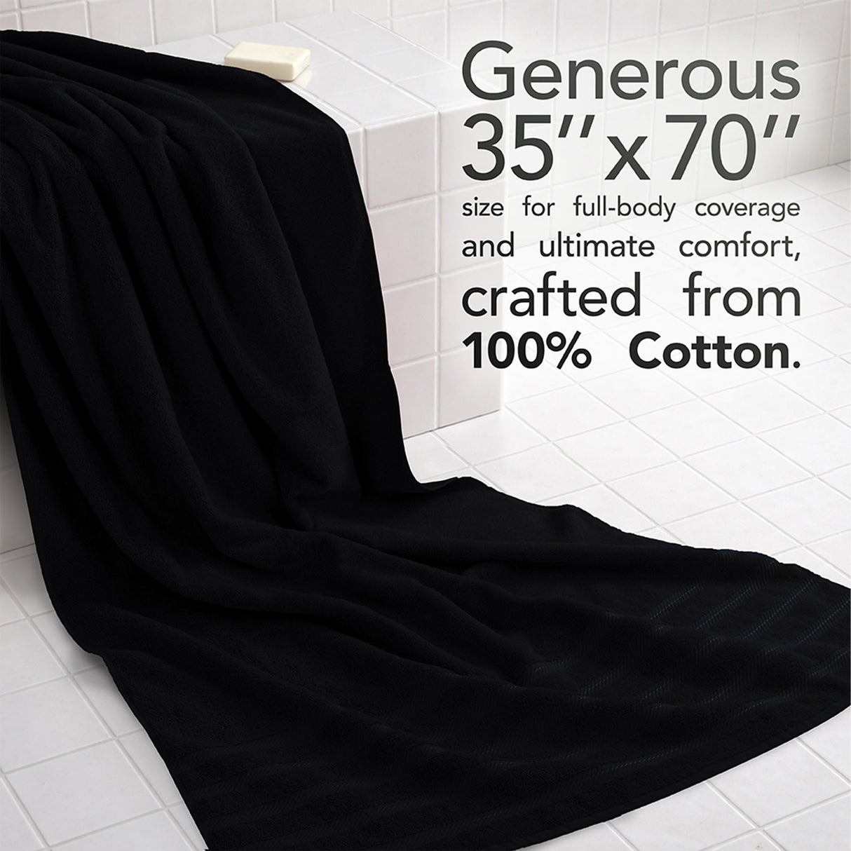 American Soft Linen 35x70 Inch Jumbo Bath Sheet Set of 2 – Extra Large 100% Cotton Turkish Bath Towels