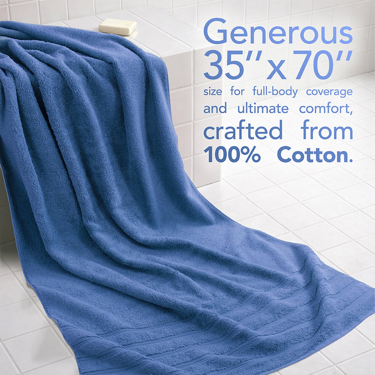 American Soft Linen 35x70 Inch Jumbo Bath Sheet Set of 2 – Extra Large 100% Cotton Turkish Bath Towels