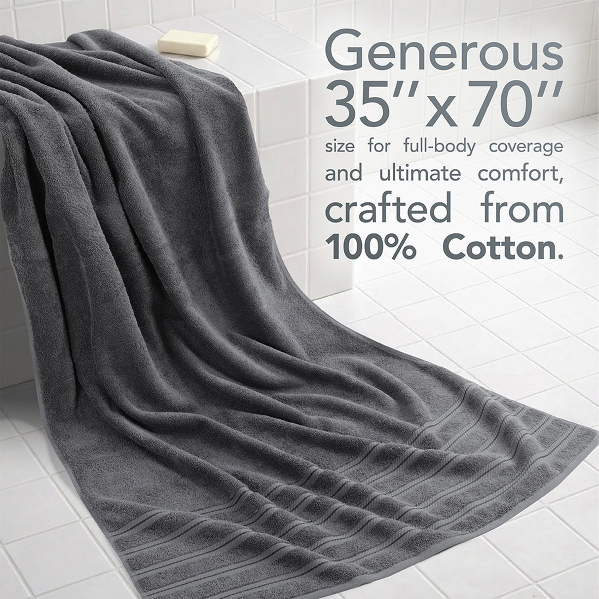 American Soft Linen 35x70 Inch Jumbo Bath Sheet Set of 2 – Extra Large 100% Cotton Turkish Bath Towels