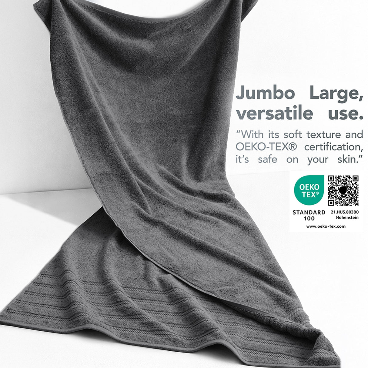 American Soft Linen 35x70 Inch Jumbo Bath Sheet Set of 2 – Extra Large 100% Cotton Turkish Bath Towels