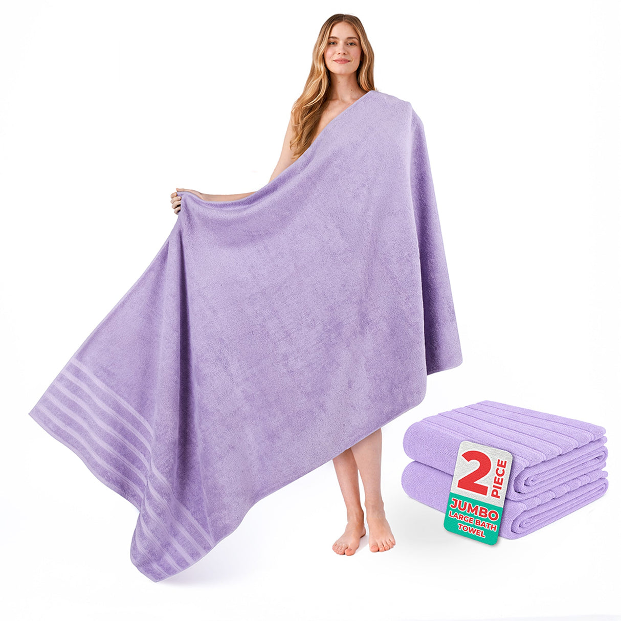 American Soft Linen 35x70 Inch Jumbo Bath Sheet Set of 2 – Extra Large 100% Cotton Turkish Bath Towels
