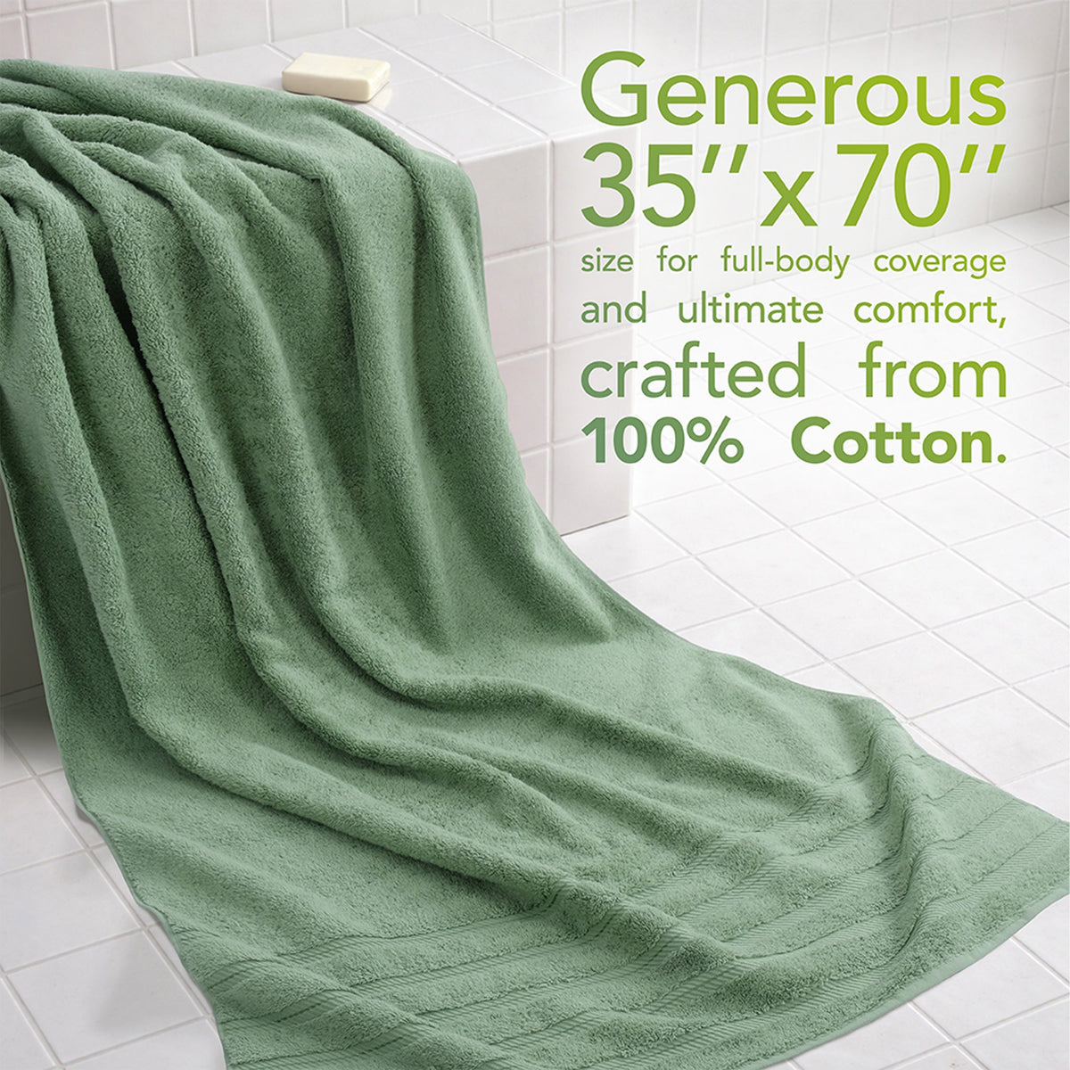 American Soft Linen 35x70 Inch Jumbo Bath Sheet Set of 2 – Extra Large 100% Cotton Turkish Bath Towels