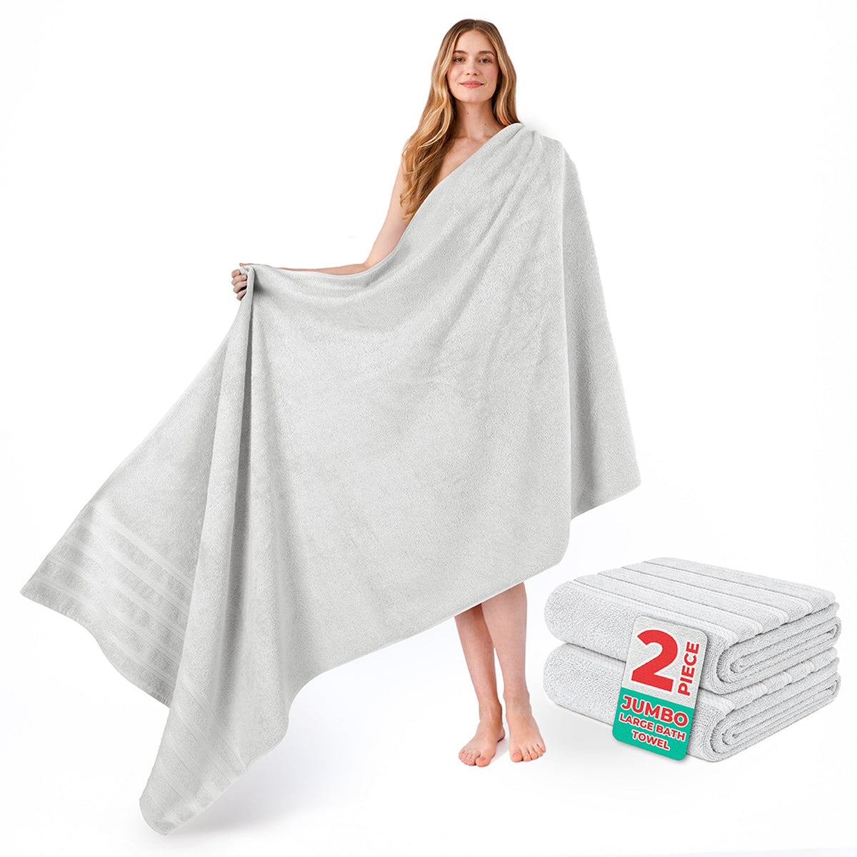 American Soft Linen 35x70 Inch Jumbo Bath Sheet Set of 2 – Extra Large 100% Cotton Turkish Bath Towels