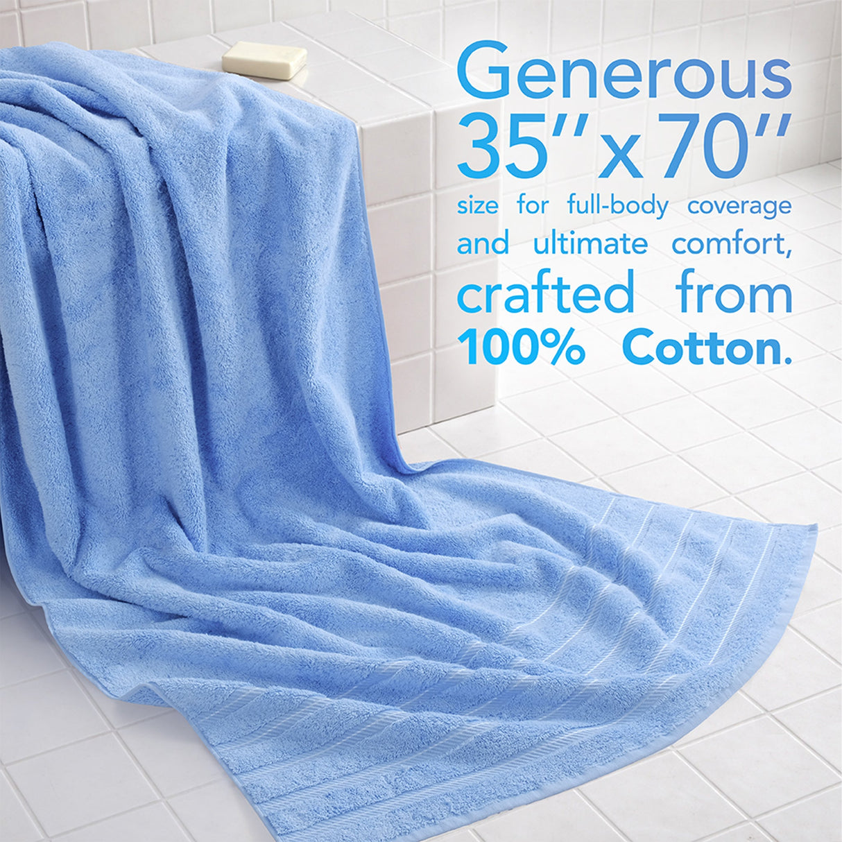 American Soft Linen 35x70 Inch Jumbo Bath Sheet Set of 2 – Extra Large 100% Cotton Turkish Bath Towels