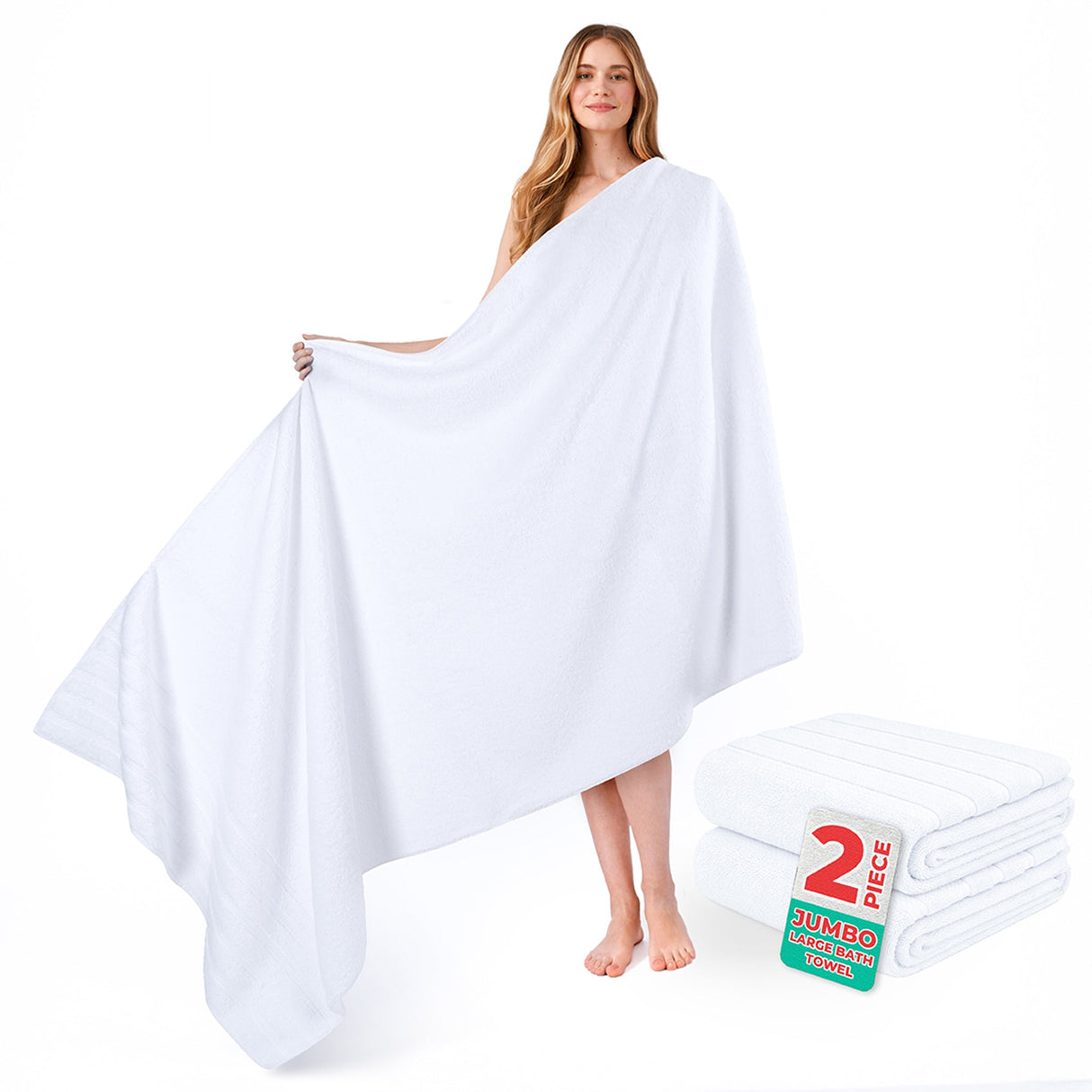American Soft Linen 35x70 Inch Jumbo Bath Sheet Set of 2 – Extra Large 100% Cotton Turkish Bath Towels
