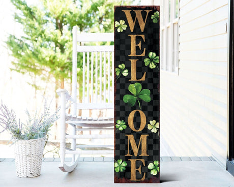 36 - Inch Rustic Farmhouse Entryway St.Patrick's Day Welcome Sign for Front Porch Sign, Vintage St.Patrick's Outdoor Decor for Front Door - Tuesday Morning - Front Porch Decor