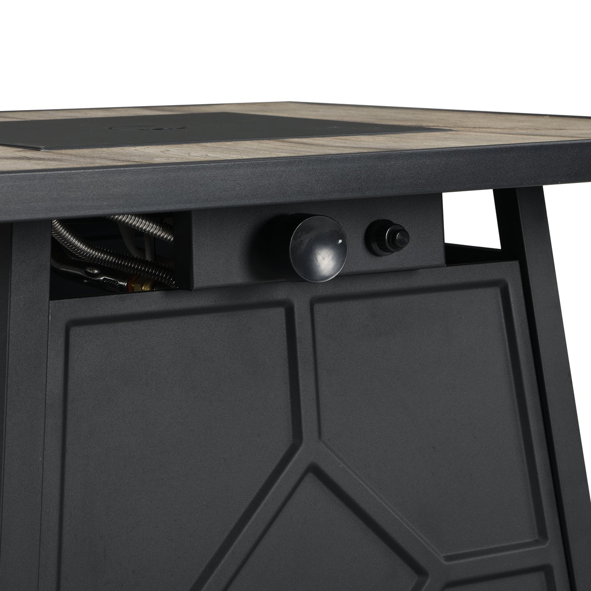 Fire Pit Table 28-Inch Square 40,000 BTU Propane Gas with Waterproof Cover