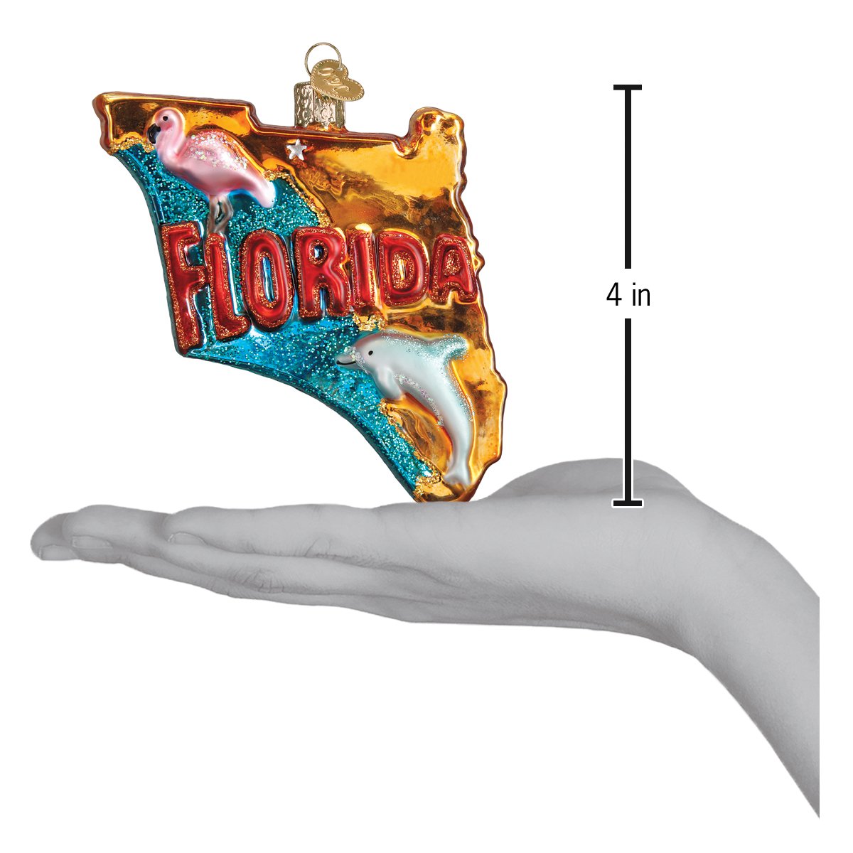 State Of Florida Ornament 4x4x1 by Old World Christmas