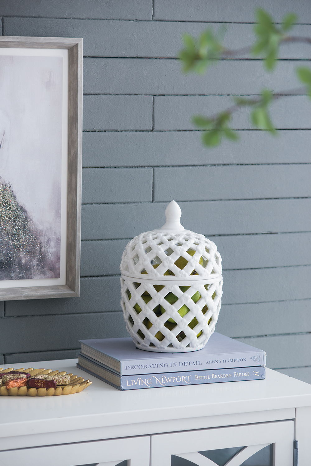 Ballas - Bird Lidded Jar - White