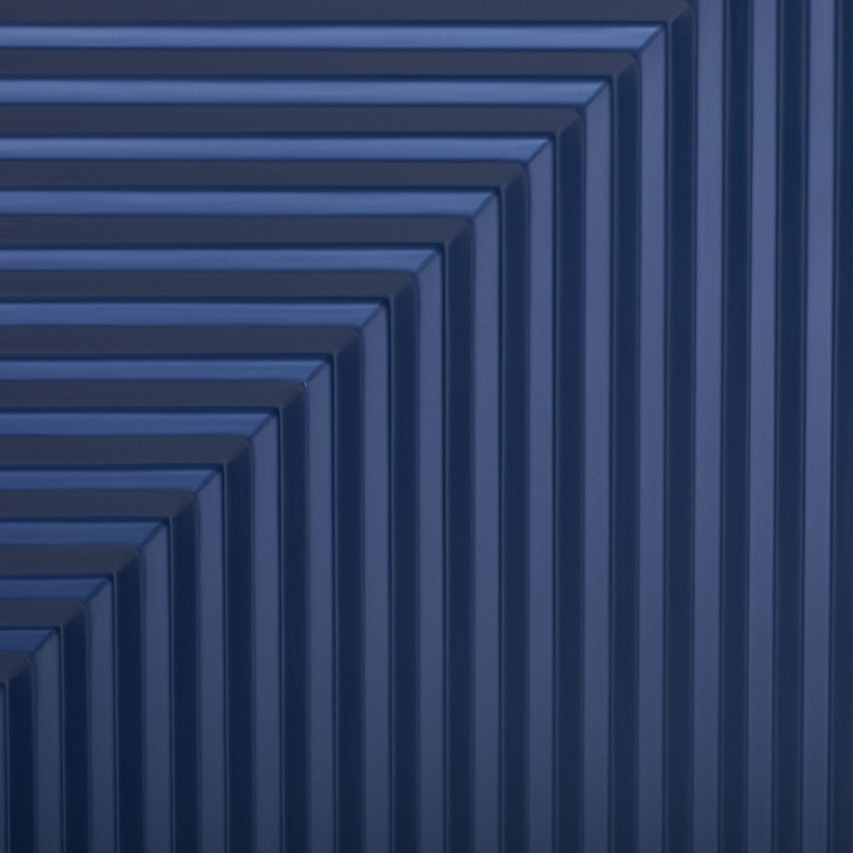 Side Cabinet With Adjustable Shelves And Geometric Door Panels - Navy Blue