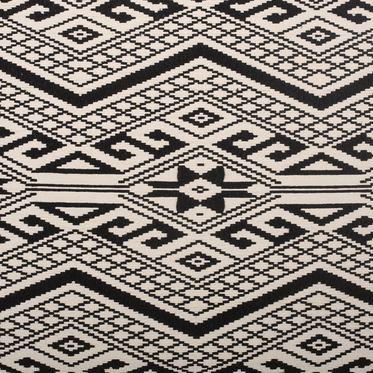 Kiki Rectangular Pouf Ottoman Floor Cushion Natural Black