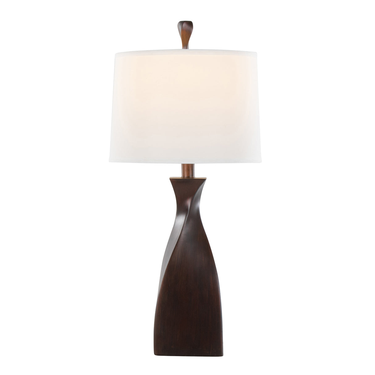 Curvo 2-Piece Copper Bronze Polyresin Table Lamps with Linen Shade