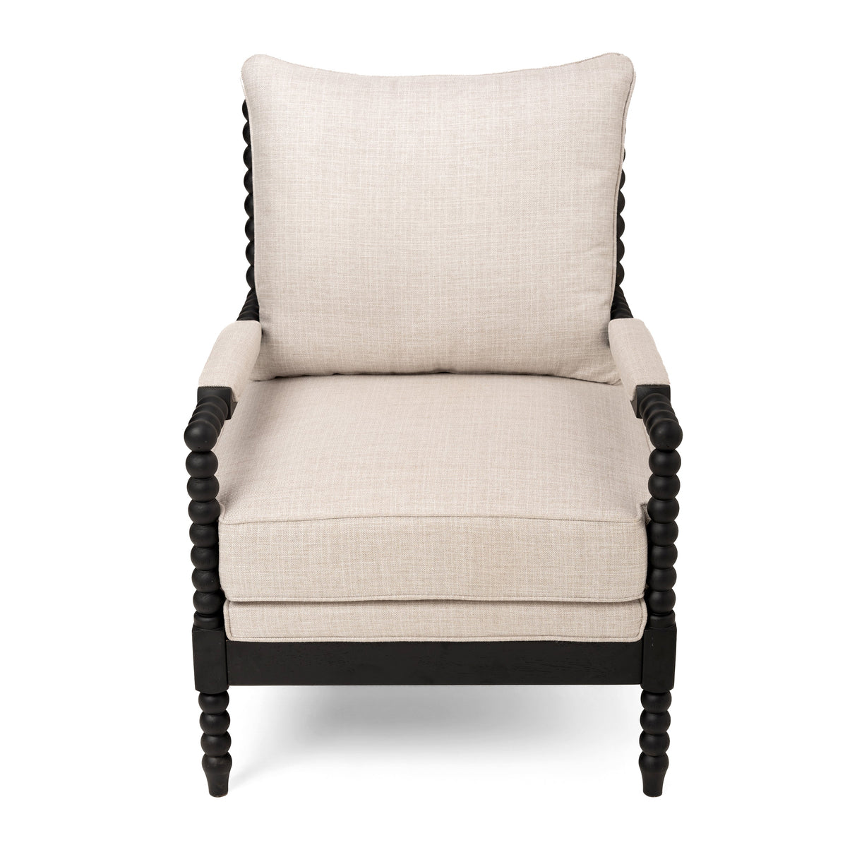 Rubber Wood Accent Chair - Upholstered Fabric Leisure Chair