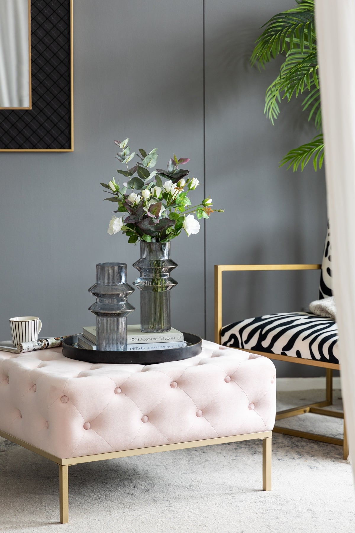 D5.9x11.8'H Fluted Accent Vases with Ribbed Design, Set of 2