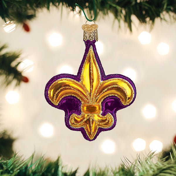 Purple Fleur-de-lis Ornament