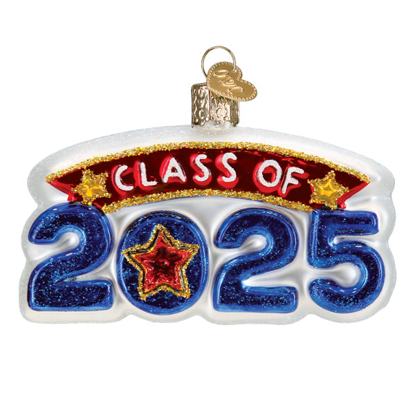 Class Of 2025 Handcrafted Glass Graduation Ornament
