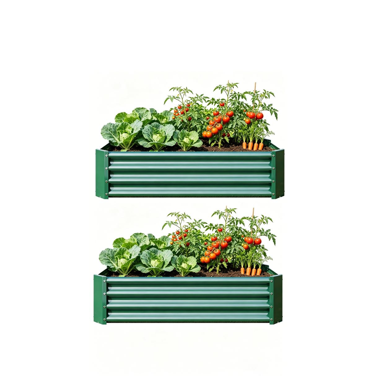 2-Piece Metal Garden Pots & Planters Set