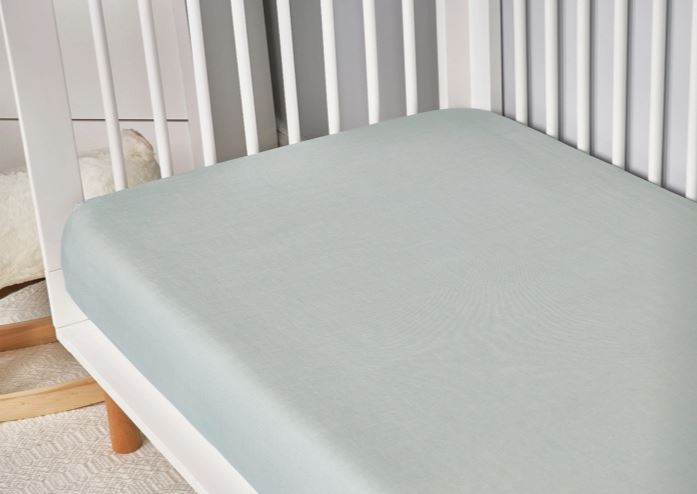 Light Green Cooling Crib Sheet with Powerband® Secure Fit