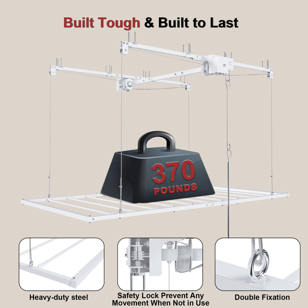 Overhead Garage Storage Rack 3x6 FT for High Ceilings