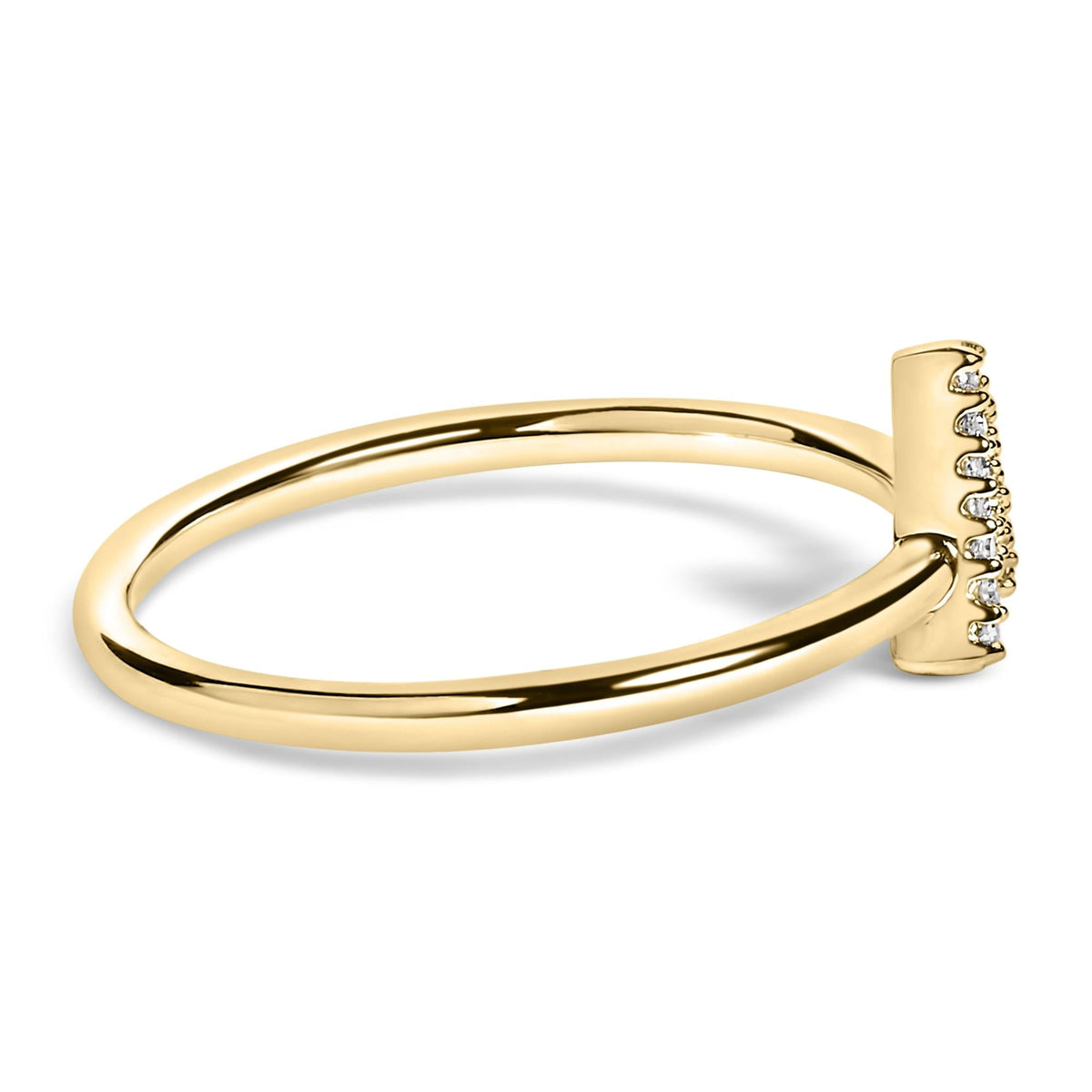 10K Yellow Gold Diamond Accent Initial “A-Z” Ring