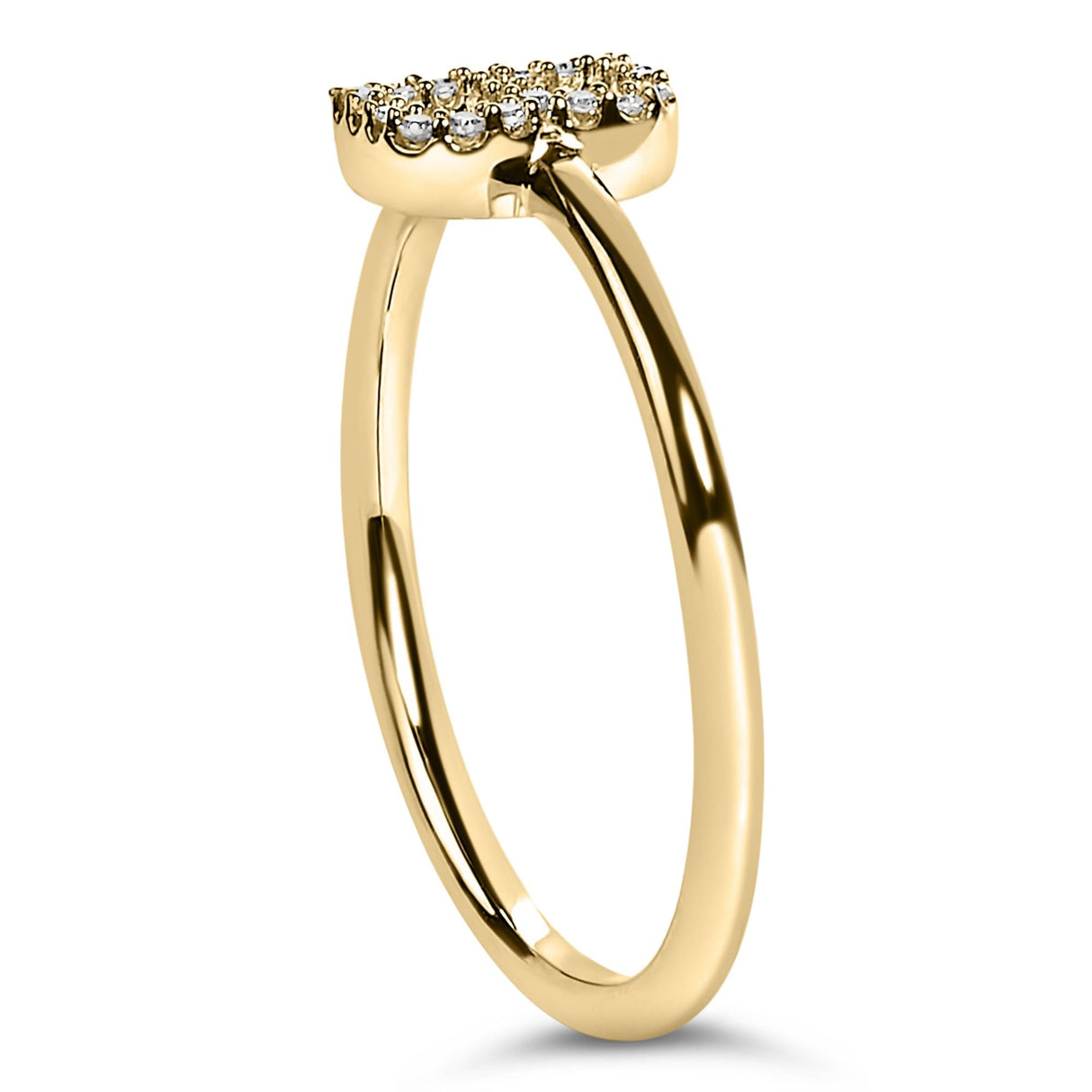 10K Yellow Gold Diamond Accent Initial “A-Z” Ring