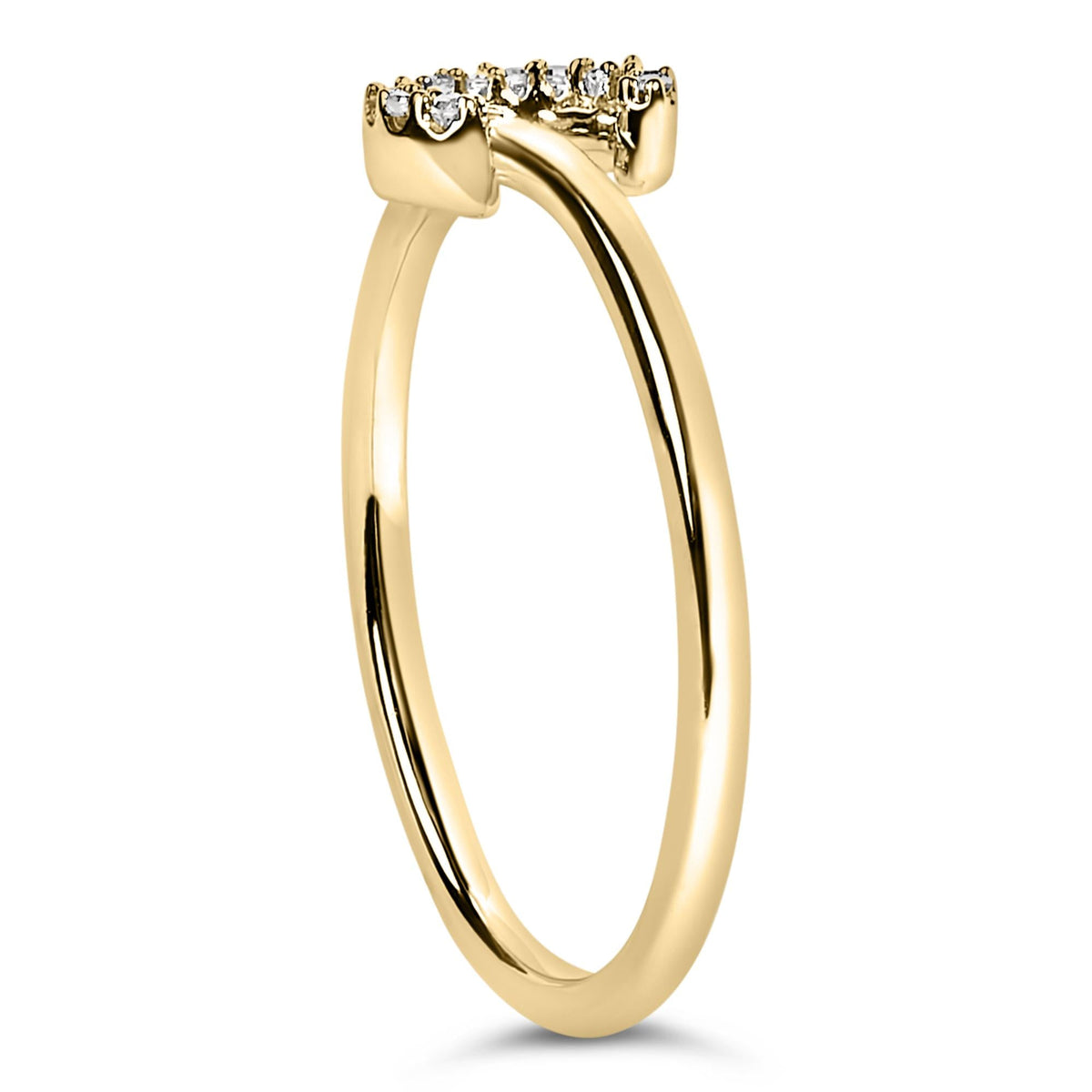 10K Yellow Gold Diamond Accent Initial “A-Z” Ring
