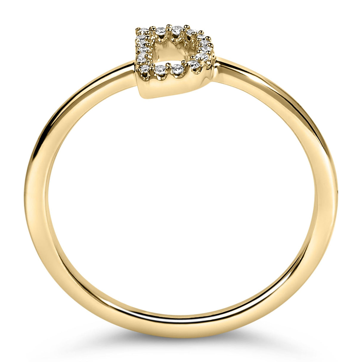 10K Yellow Gold Diamond Accent Initial “A-Z” Ring