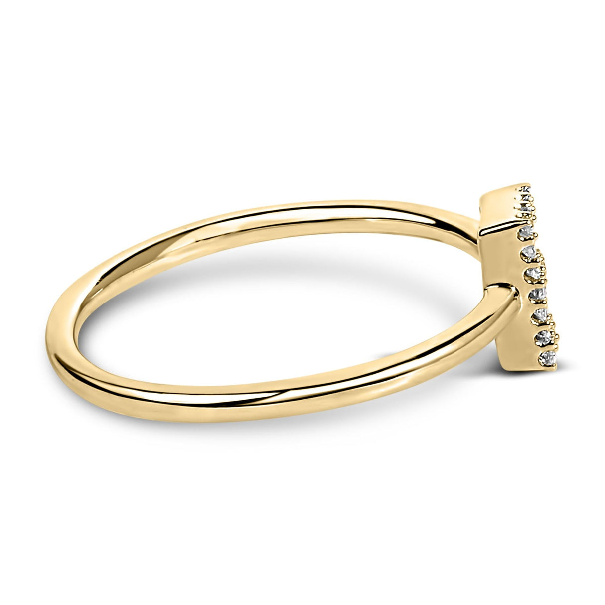 10K Yellow Gold Diamond Accent Initial “A-Z” Ring