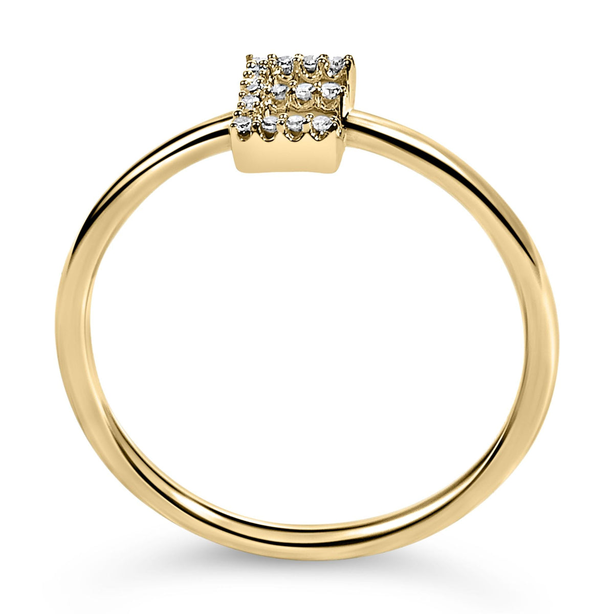 10K Yellow Gold Diamond Accent Initial “A-Z” Ring