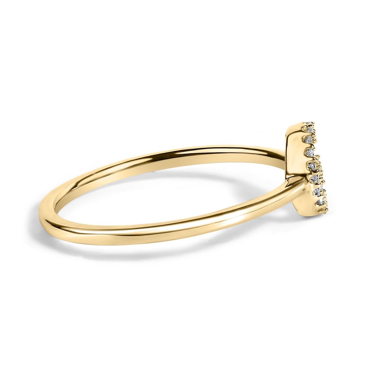10K Yellow Gold Diamond Accent Initial “A-Z” Ring