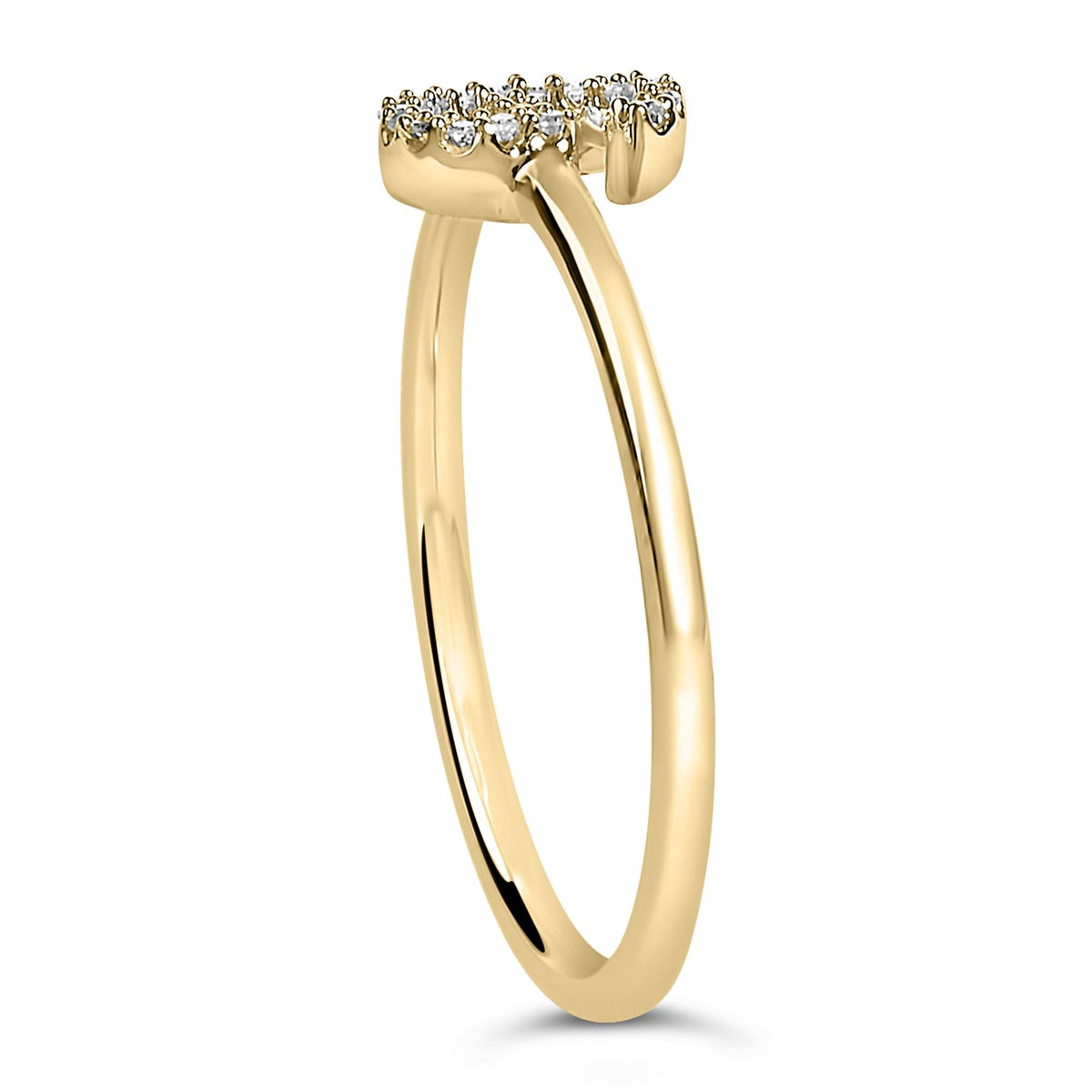 10K Yellow Gold Diamond Accent Initial “A-Z” Ring